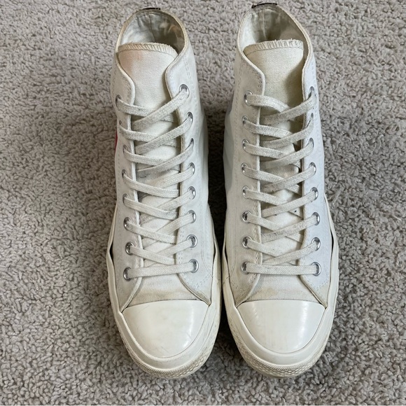 Men's CONVERSE Play COMME DES GARCONS All Star HIGH TOP Chuck Taylor SNEAKERS 10 - Picture 4 of 7